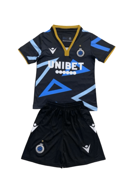 Kit Infantil Club Brugge Preta/Azul 2024/25 Unissex