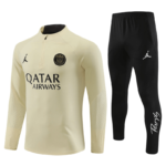 Conjunto de Treino PSG Jaqueta+Calça Bege/Preta 2023/24