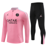 Conjunto de Treino PSG Jaqueta+Calça Rosa/Preta 2024/25