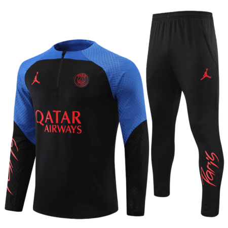 Conjunto de Treino PSG Jaqueta + Calça Preta/Azul 2022/23