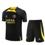 Conjunto de Treino PSG Camisa + Bermuda Preto/Amarelo 2022/23