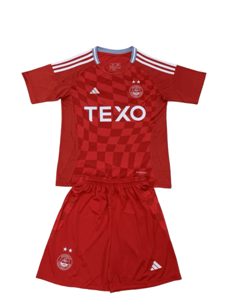 Kit Infantil Aberdeen FC Vermelha Home 2024/25 Unissex