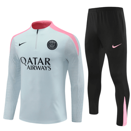Conjunto de Treino PSG Jaqueta+Calça Cinza/Rosa 2024/25