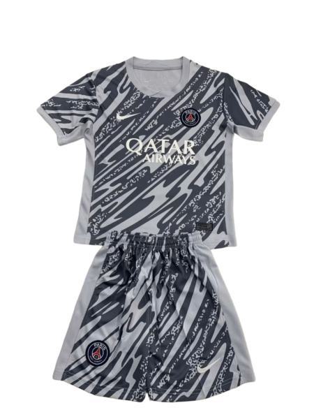 Kit Infantil PSG Preta/Cinza Goleiro 2024/25 Unissex