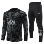 Conjunto de Treino PSG Jaqueta+Calça Preta/Cinza 2022/23