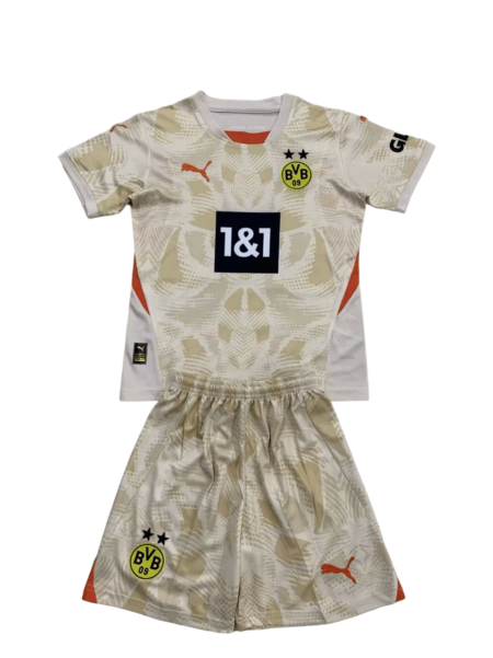 Kit Infantil Borussia Dortmund Branca Goleiro 2024/25 Unissex