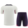 Conjunto de Treino PSG Camisa Bege + Bermuda Roxo 2023/24