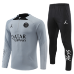 Conjunto de Treino PSG Jaqueta+Calça Cinza/Preta 2021/22