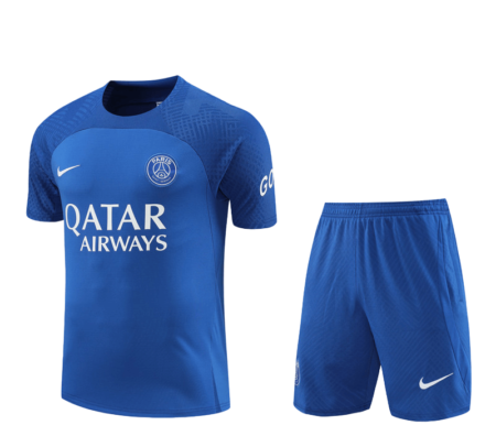 Conjunto de Treino PSG Camisa Azul + Bermuda Azul 2022/23