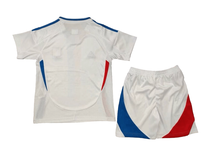 Kit Infantil Lyon Home I Branca 2024/25 Unissex Kit Infantil Lyon Home I Branca 2024/25 Unissex