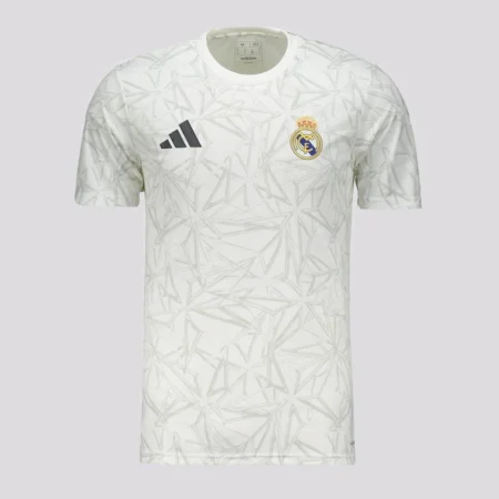 Camisa Real Madrid Pré-Jogo Branca 2024/25 Masculina