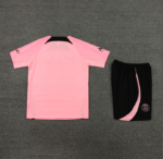 Conjunto de Treino PSG Camisa Rosa + Bermuda Preta 2023/24