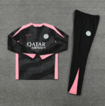 Conjunto de Treino PSG Jaqueta+Calça Preta/Rosa 2024/25