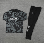 Conjunto de Treino PSG Jaqueta+Calça Preta/Cinza 2022/23