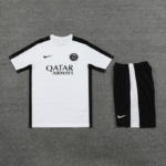 Conjunto de Treino PSG Camisa Branca + Bermuda Preto 2023/24