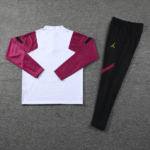 Conjunto de Treino PSG Jaqueta + Calça Branca/Vinho/Preta 2021/22