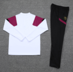 Conjunto de Treino PSG Jaqueta + Calça Branco/Vinho/Preta 2021/22