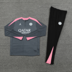 Conjunto de Treino PSG Jaqueta + Calça Cinza/Rosa 2024/25