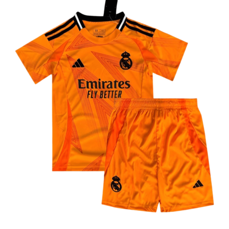 Kit Infantil Real Madrid Laranja III Third 2024/25 Unissex