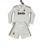 Kit Infantil Real Madrid Branca Home 2011/12 Manga Longa