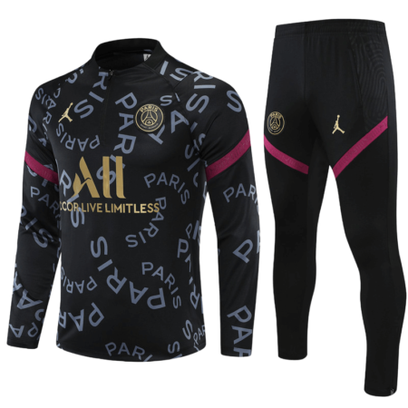 Conjunto de Treino PSG Jaqueta + Calça Preta Paris 2021/22