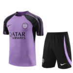 Conjunto de Treino PSG Camisa Roxo + Bermuda Preto 2023/24