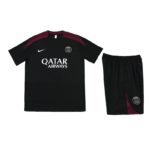 Conjunto de Treino PSG Camisa Preta + Bermuda Preta 2024/25