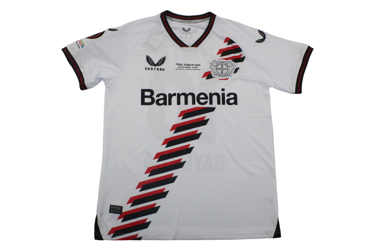 camisa-bayer-04-leverkusen-final-dublin-liga-europa-2024-branca Camisa Bayer Leverkusen Branca Final Europa League 2024