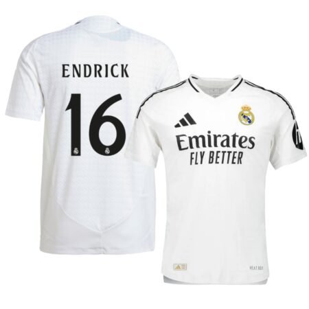 Camisa I Real Madrid Branca 2024/25 Endrick #16 Jogador
