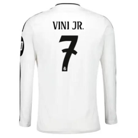Camisa I Real Madrid Branca 2024/25 Vini Jr #7 Manga Longa