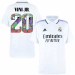 Camisa Real Madrid Branca I Vini Jr. #20 2022/23 common goal