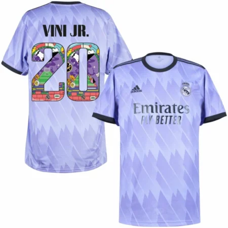 Camisa Real Madrid Roxo Vini Jr. #20 2022/23 common goal