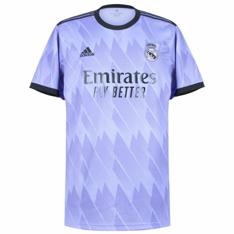 Camisa Real Madrid Roxo Vini Jr. #20 2022/23 common goal Camisa Real Madrid Roxo Vini Jr. #20 2022/23 common goal