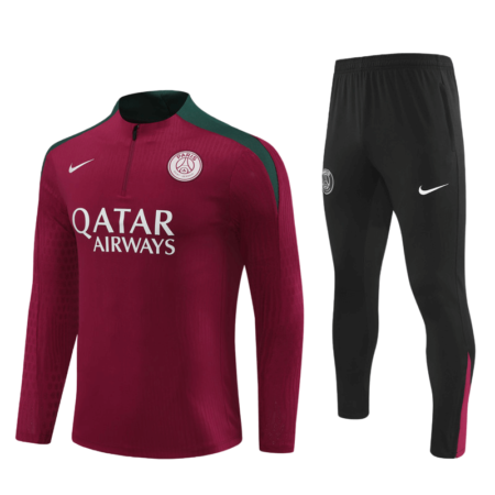 Conjunto de Treino PSG Jaqueta Vermelha+ Calça Preta 2024/25