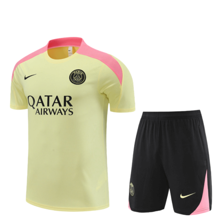 Conjunto de Treino PSG Camisa Amarelo + Bermuda Preto 202/25