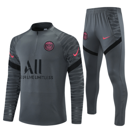 Conjunto de Treino PSG Jaqueta + Calça Cinza Escuro 2021/22