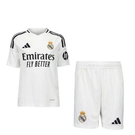 Kit Infantil Real Madrid Branca 2024/25 Unissex