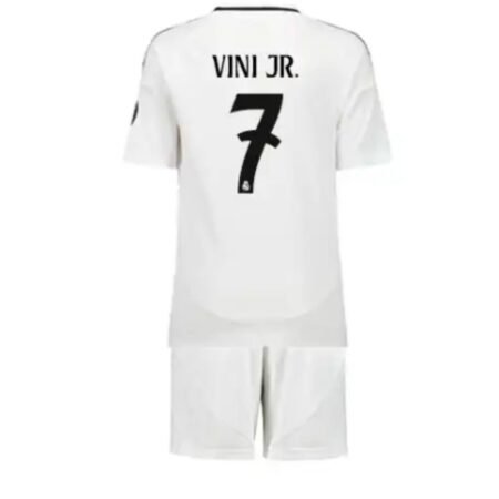 Kit Infantil Real Madrid Branca 2024/25 Vini Jr #7 Unissex