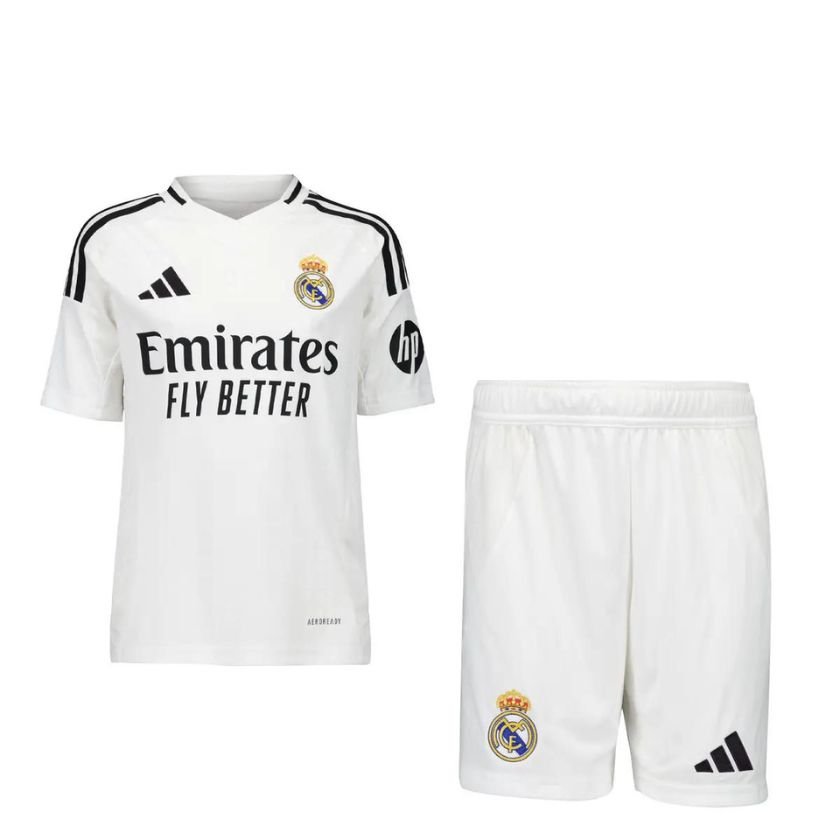 kit-infantil-real-madrid-i-2024-25-branca-vini-jr-unissex1 Kit Infantil Real Madrid Branca 2024/25 Vini Jr #7 Unissex