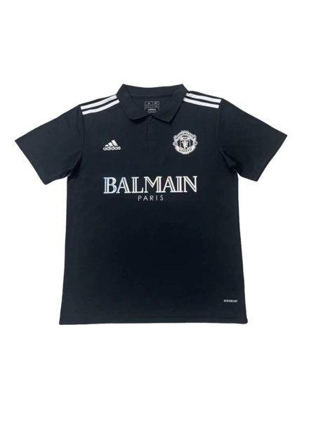 Camisa Manchester United Balmain Polo Preta 2024/25 Masculina