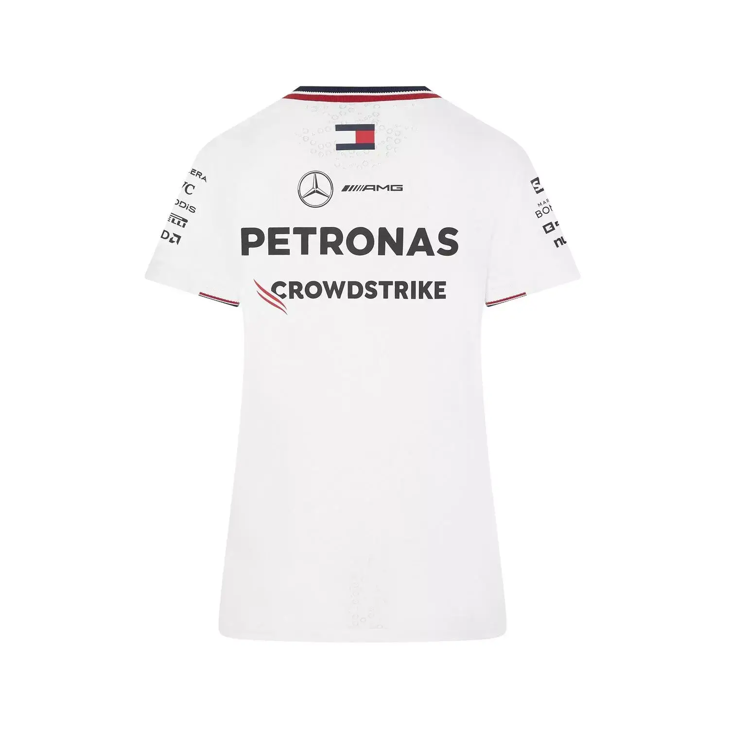 Camiseta-branca-2024-Mercedes-AMG-F1-feminina-Team2 (1) Camiseta Mercedes AMG Petronas F1 2024 Branca Team Driver Feminina