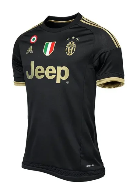 Camisa Juventus Terceira Third III Preta Dourada 2015/16 Masculina