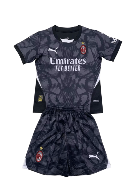 Kit Infantil Milan Preta Goleiro 2024/25 Unissex