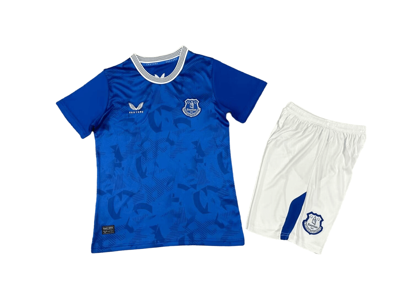 Kit Infantil Everton FC Azul Home I 2024/25 Unissex Kit Infantil Everton FC Azul Home I 2024/25 Unissex