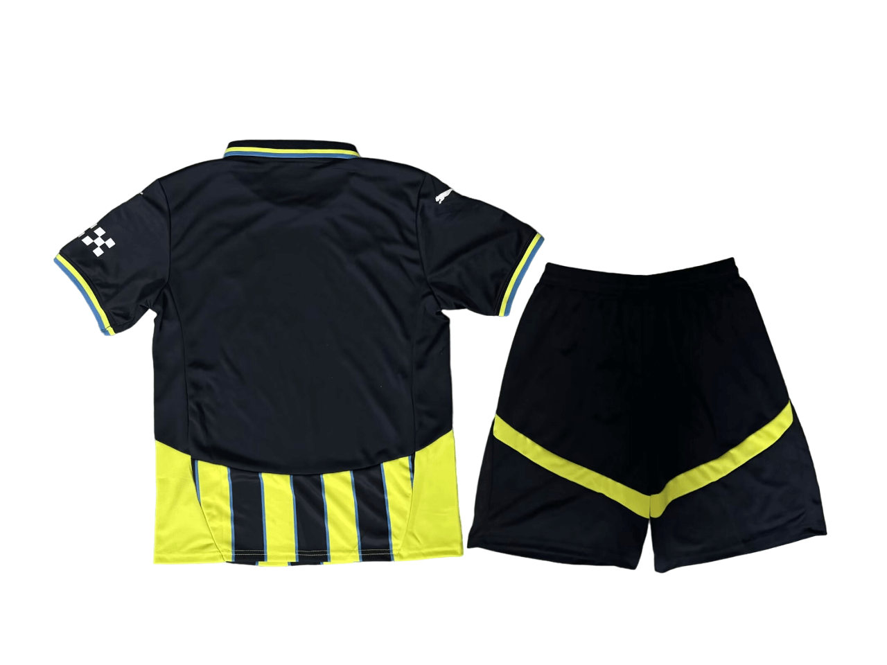 Kit Infantil Manchester City Verde/Preta III 2024/25 Unissex Kit Infantil Manchester City Verde/Preta III 2024/25 Unissex