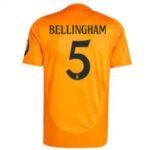 Camisa-Reserva-Real-Madrid-bellingham-5-laranja-2024-25-jogador-loja-malta-esportes