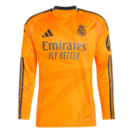 Camisa-reserva-real-madrid-mbappe-9-Manga-Comprida-2024-25-laranja-loja-malta-esportes-