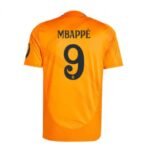 Camisa-reserva-real-madrid-mbappe-9-laranja-ii-2024-25-jogador-loja-malta-esportes-