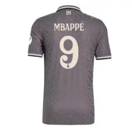 Camisa Terceira Real Madrid Mbappe #9 Cinza Jogador 2024/25