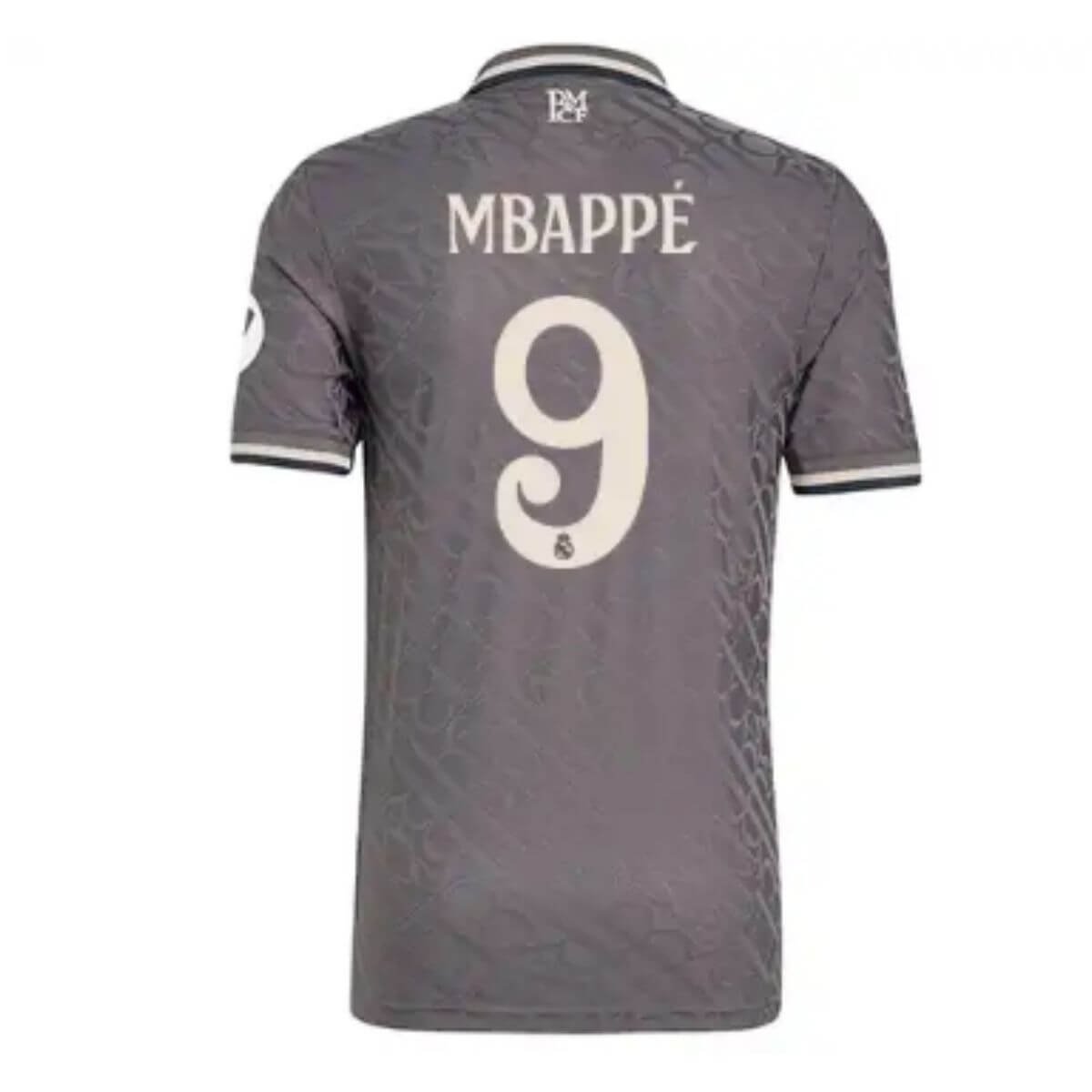 Camisa-terceira-real-madrid-mbappe-9-cinza-iii-2024-25-jogador-loja-malta-esportes- Camisa Terceira Real Madrid Mbappe #9 Cinza Jogador 2024/25